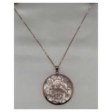 14K Rose Gold Mother of Pearl Pendant Necklace