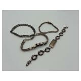 Group of Four Sterling Silver Bracelets
