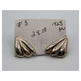 William Rogers Sterling Silver Fluted Earring Pair