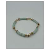 14K Yellow Gold Jade Link Bracelet- Hong Kong