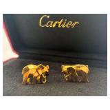 Cartier 18K Yellow Gold Elephant Cufflinks