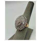 14K Gold Diamond Ballerina Cluster Ring