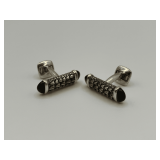 David Yurman Sterling Silver & 18K Gold Crocodile Design Cufflinks