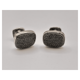 David Yurman Black Diamond & Sterling Cufflinks