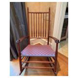 Antique Shaker Rocking Chair with weaved checkerboard seating - 25 x 18-1/2 x 17 tall to seat (41 tall overall)