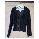 Ladies Caché suede jacket with cut-out panels throughout - size L