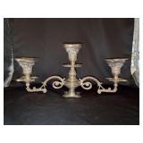 Gorgeous silverplate 3-arm tabletop candelabra - 15-1/2 x 7-1/4 tall