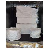 5-pc grouping of quilted china storage cases