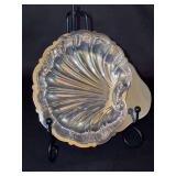 Unmarked sterling shell design trinket dish - 5” - 84.2 grams - stamped 131
