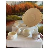 Eight piece mixed assortment of Ireland Belleek bone china.  Very delicate.