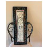 9“ x 25“ framed oriental stitched cloth