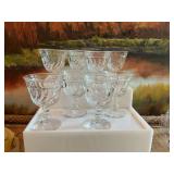 Set of 8 - 5 1/4 inch Fostoria colony footed swirl goblets