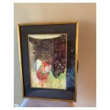17 by 22 1/2 inch gold framed abstract