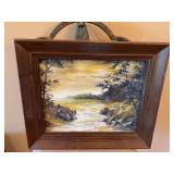 18“ x 15“  Vintage Oil on canvas scenic painting by Gene ￼??