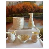 5 piece Ireland Belleek bone china. Very delicate..creamer has a small chip on spout