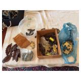 Group of miscellaneous wood and brass hardware