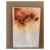 24” x 36” framed Micheal Atkinson Smoky Ridge Gallery 1981 poster