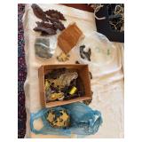 Group of miscellaneous wood and brass hardware