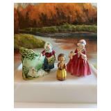 Collection of three vintage pieces. Planter and two figurines- one Royal Doulton