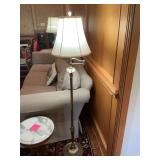 Antique Brass and Marble floor lamp. 58 inches tall.