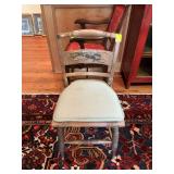 Antique rush bottom chair. 17” x 16” x 33 1/2”. The seat does show damage.