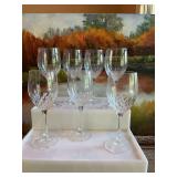 Set of 7 Cristal  D’Arques “Juan” wine goblets.