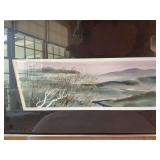 21” x 12” silver framed scenic picture signed Croft