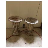 2- ￼ 14 inch terra-cotta pots. One base corner is broke.
