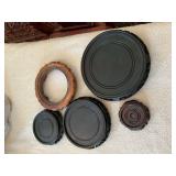 Group of five mixed sizes vase/jar stands