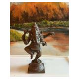 Vintage brass dancing Ganesha Hindu statue. 6 1/2 inches