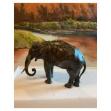 Japanese Meiji period bronze elephant statue, 7” x 5”