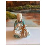 Cybis -Elizabeth Ann -little girl fixing her doll-porcelain figurine. Signed