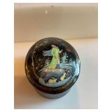 1991 Russian porcelain musical trinket box- the beautiful snow maiden. It plays, but not clearly.