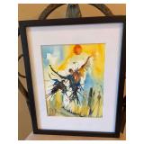 Kristen Grall framed watercolor 12” x 15”