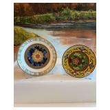 Royal Worchester fine bone China 4 1/4” Millennium 2000 coaster and a 3 1/2 inch Cloisonne trinket tray