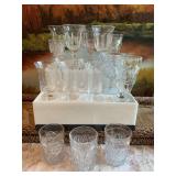 Large group of mixed stemware and tumblers