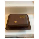 Vintage Japanese lacquer cigarette box and tray