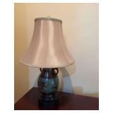Vintage Chinese bronze Cloisonné enamel urn style vase table lamp. 28 inches tall.