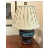 ￼ Vintage Chinese bronze Cloisonne enamel vase table lamp.  23 inches tall.
