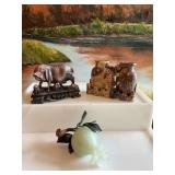 Group of carved soapstone and Jade items.. see photos