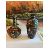 7 and 7 1/4 inch enamel Cloisonne vases with damage. See photos