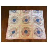 Vintage Full Size Dresden Plate coverlet - not quilted