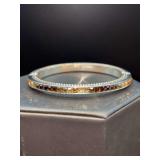 Brighton SPECTRUM TOPAZ Silver Hinged Bangle Bracelet