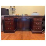 PAOLI Executive Cherry Desk with (4) drawers and keys- does have glass overlay - OTHER CONTENTS BOT INCLUDED