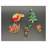 Magnificent selection of enamel/beaded/rhinestone brooches
