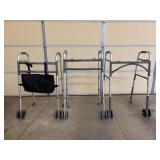 Grouping of (3) adjustable height walkers