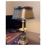 Very nice M.C.M Brushed Brass Gold/Black Metal TOLE LAMP & SHADE