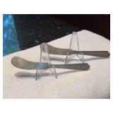 Set of (2) Watson Company monogrammed Sterling butter spreaders - 57.46 grams