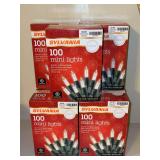 (7) NEW boxes of Sylvania 100 mini lights - each strand in each box has 20ft of lighted length - 20.5ft total length