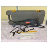 RYOBI electric reciprocating saw with blades and hard shell case - working condition
